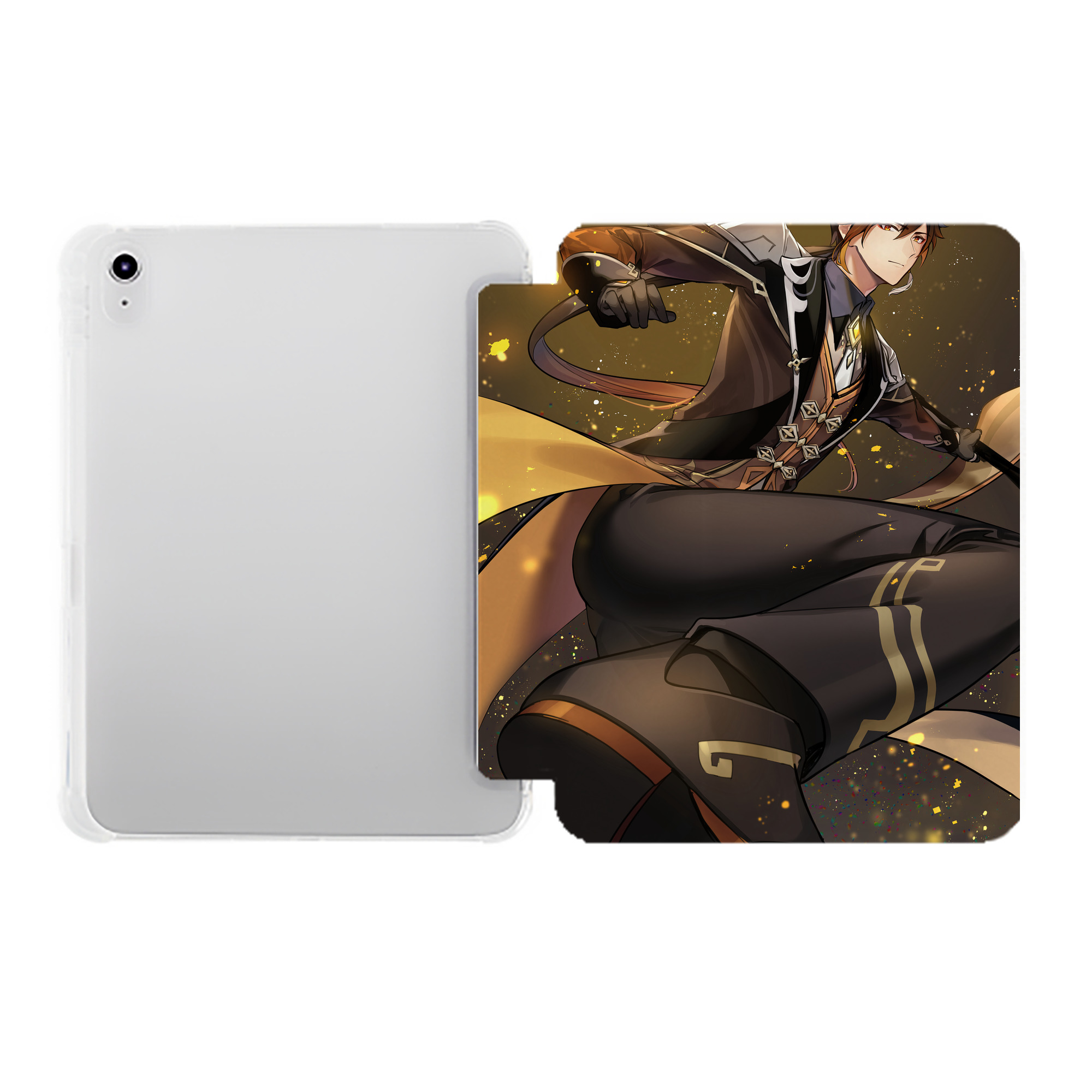 げんし神 genshin IPad ケース ペン収納付き 三つ折りスタンド PUレザー×シリコン 対応機種9.5/10.5/10.9インチ